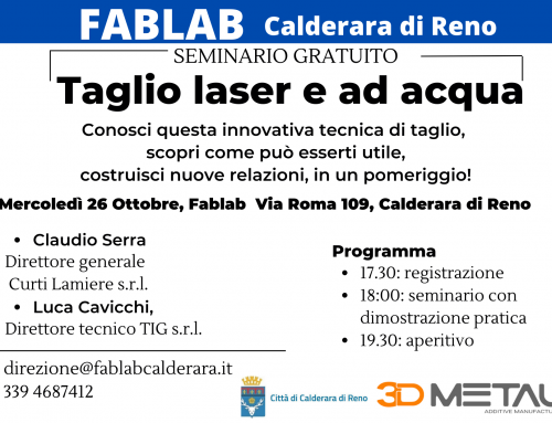 FABLAB seminario gratuito : TAGLIO LASER E AD ACQUA – 26 ottobre 2022